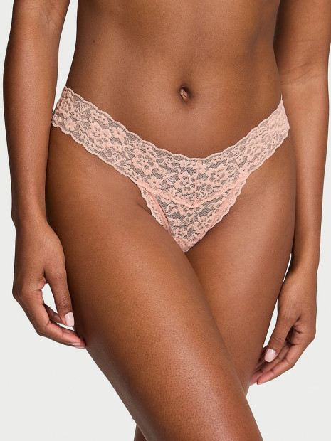 Мереживні трусики від Victoria's Secret The Lacie Lace Strappy-Back Thong Panty - колір Peach Мереживні трусики від Victoria's Secret The Lacie Lace Strappy-Back Thong Panty - колір Peach