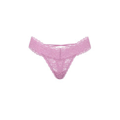 Мереживні трусики від Victoria's Secret The Lacie Lace Strappy-Back Thong Panty - колір Bikini Pink