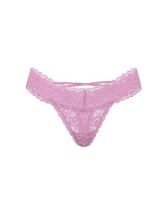 Мереживні трусики від Victoria's Secret The Lacie Lace Strappy-Back Thong Panty - колір Bikini Pink