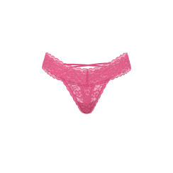 Мереживні трусики від Victoria's Secret The Lacie Lace Strappy-Back Thong Panty - колір Rose Garden