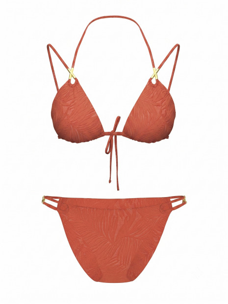 Купальник Victoria's Secret Archives Sexy Straps Triangle - колір Burnt Orange Leaves