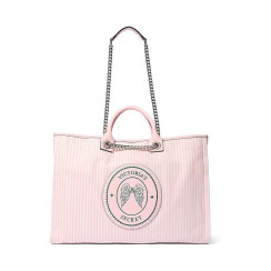 Сумка Victoria's Secret Iconic Stripe Pink Chain Strap Tote Bag