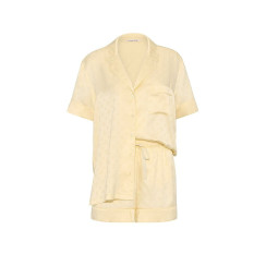 Сатинова піжама Victoria's Secret Signature Satin Short Pajama Set - колір Sunny Honey