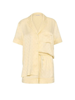 Сатинова піжама Victoria's Secret Signature Satin Short Pajama Set - колір Sunny Honey
