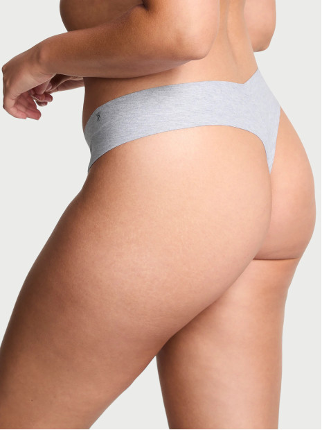 Безшовні трусики стрінги Victoria's Secret No-Show Cotton Thong Panty від Pink - колір Medium Heather Grey Безшовні трусики стрінги Victoria's Secret No-Show Cotton Thong Panty від Pink - колір Medium Heather Grey