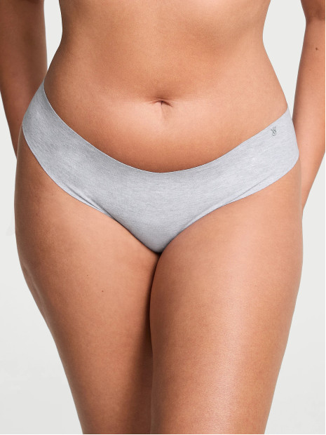 Безшовні трусики стрінги Victoria's Secret No-Show Cotton Thong Panty від Pink - колір Medium Heather Grey Безшовні трусики стрінги Victoria's Secret No-Show Cotton Thong Panty від Pink - колір Medium Heather Grey