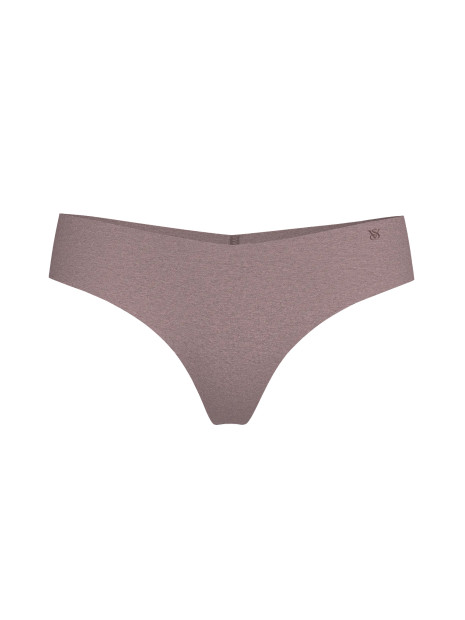 Безшовні трусики стрінги Victoria's Secret No-Show Cotton Thong Panty - колір Heather Cocoa Blush