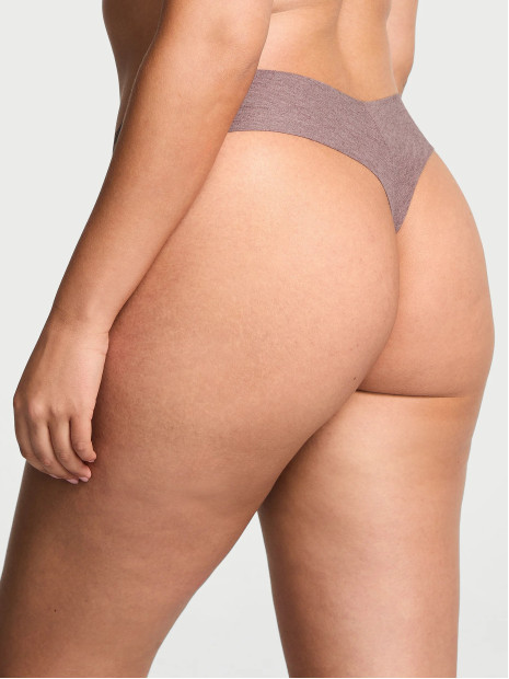 Безшовні трусики стрінги Victoria's Secret No-Show Cotton Thong Panty - колір Heather Cocoa Blush Безшовні трусики стрінги Victoria's Secret No-Show Cotton Thong Panty - колір Heather Cocoa Blush