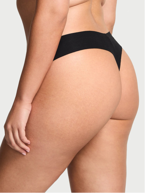 Безшовні трусики стрінги Victoria's Secret No-Show Cotton Thong Panty - колір Black Безшовні трусики стрінги Victoria's Secret No-Show Cotton Thong Panty - колір Black