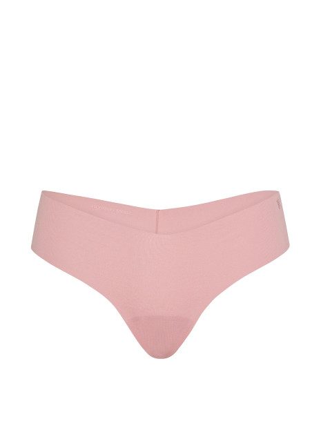 Безшовні трусики стрінги Victoria's Secret No-Show Cotton Thong Panty - колір Chalk Rose