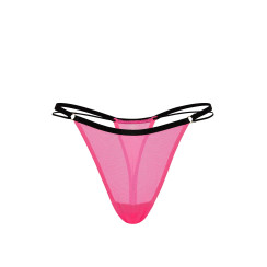 Мереживні трусики від Victoria's Secret PINK Mesh High-Leg Thong Panty - колір Fall For Me Pink