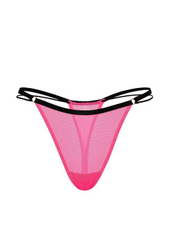 Мереживні трусики від Victoria's Secret PINK Mesh High-Leg Thong Panty - колір Fall For Me Pink