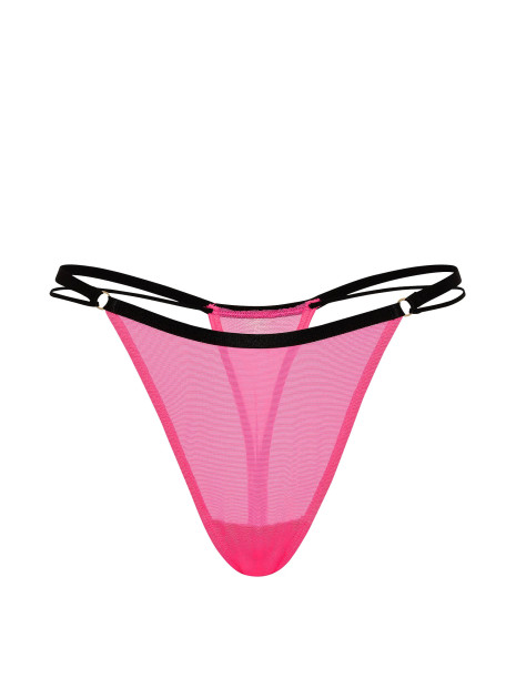 Мереживні трусики від Victoria's Secret PINK Mesh High-Leg Thong Panty - колір Fall For Me Pink