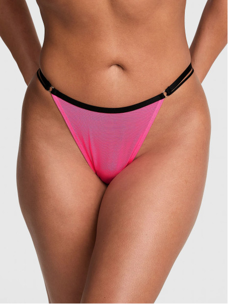 Мереживні трусики від Victoria's Secret PINK Mesh High-Leg Thong Panty - колір Fall For Me Pink Мереживні трусики від Victoria's Secret PINK Mesh High-Leg Thong Panty - колір Fall For Me Pink