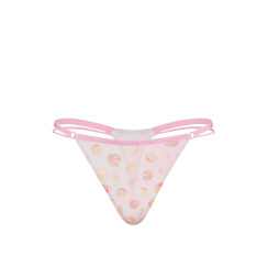 Мереживні трусики від Victoria's Secret PINK Mesh High-Leg Thong Panty - колір Bliss Seashell Print