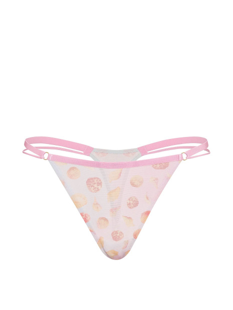 Мереживні трусики від Victoria's Secret PINK Mesh High-Leg Thong Panty - колір Bliss Seashell Print