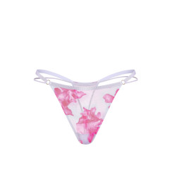 Мереживні трусики від Victoria's Secret PINK Mesh High-Leg Thong Panty - колір Sweet Lavender Hibiscus Floral Print