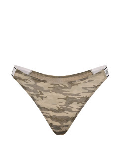 Котонові трусики стрінги Pink VS - колір Faded Green Camo Print