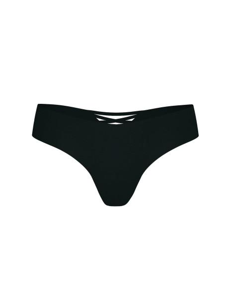 Безшовні трусики стрінги Victoria's Secret No Show Strappy Thong Panty - колір Black