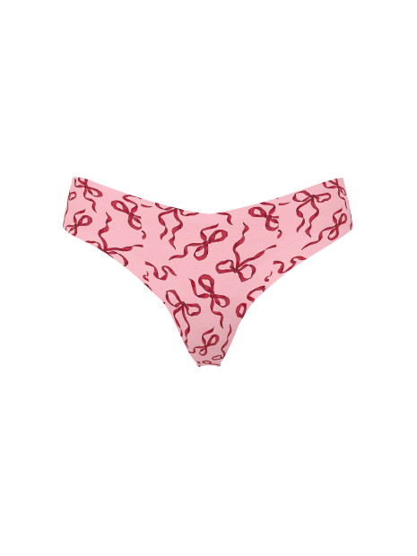 Безшовні трусики стрінги Victoria's Secret No-Show Thong Panty - колір Pink Bows