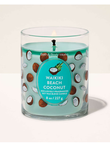 Свічка Waikiki Beach Coconut Single Wick Candle Bath and Body Works