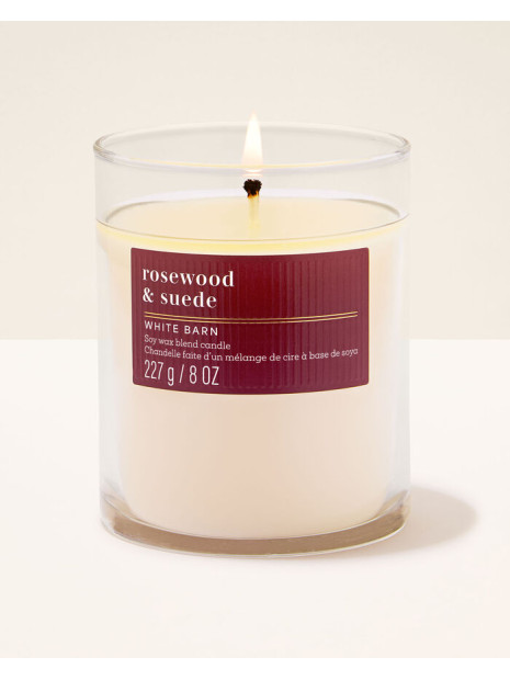 Свічка Rosewood & Suede Single Wick Candle Bath and Body Works