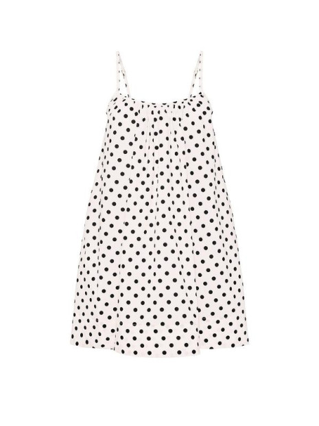 Сукня Victoria's Secret Beachwear Poplin Trapeze Mini Dress - колір White & Black Dots