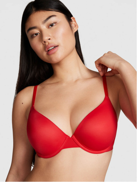 Бюстгалтер Victoria's Secret PINK Wear Everywhere™ Push-Up Bra - колір Red Pepper