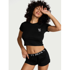 Котонова піжама Victoria's Secret - колір Black