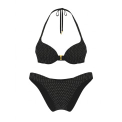 Купальник Victoria's Secret Swim Bombshell Add-2-Cups Diamanté Push-Up - колір Pure Black Shine