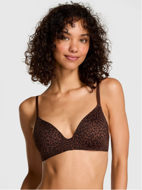 Бюстгалтер Victoria's Secret Wear Everywhere™ Push-Up Wireless Bra - колір Ganache Leopard Print