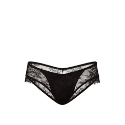 Мереживні трусики Victoria's Secret Very Sexy Rose Lace Overlay Cheeky Panty - колір Black 
