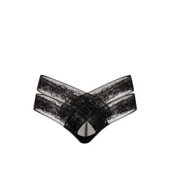 Мереживні трусики Victoria's Secret Very Sexy Rose Lace Strappy Cut-Out Cheeky Panty - колір Black