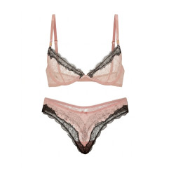 Комплект білизни Victoria's Secret Tease Lace Unlined Demi Bra - колір Royal Pink