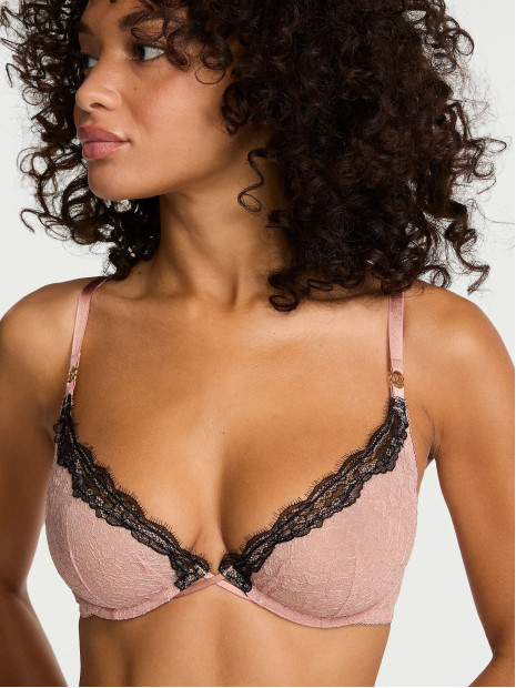 Комплект білизни Victoria's Secret Tease Lace Unlined Demi Bra - колір Royal Pink Комплект білизни Victoria's Secret Tease Lace Unlined Demi Bra - колір Royal Pink