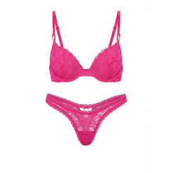 Комплект білизни Victoria's Secret Sexy Tee Sophia Lace Push-Up - колір Haute Pink