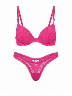 Комплект білизни Victoria's Secret Sexy Tee Sophia Lace Push-Up - колір Haute Pink