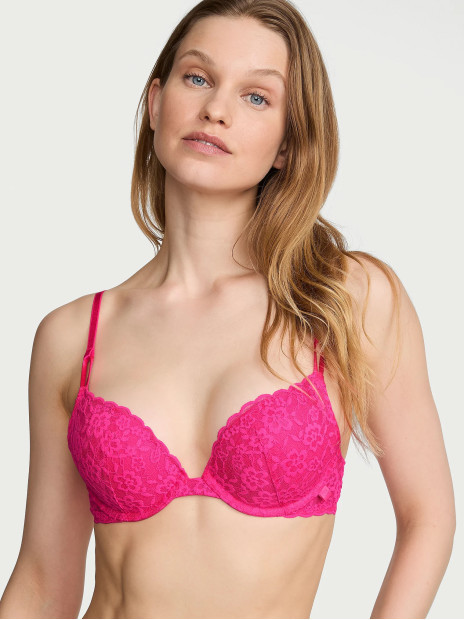 Комплект білизни Victoria's Secret Sexy Tee Sophia Lace Push-Up - колір Haute Pink Комплект білизни Victoria's Secret Sexy Tee Sophia Lace Push-Up - колір Haute Pink