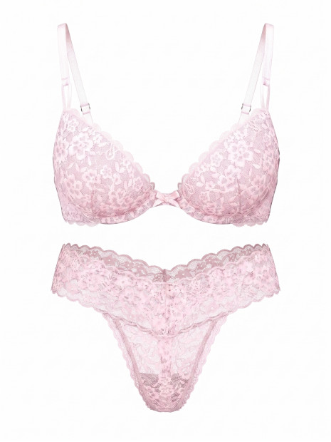 Комплект білизни Victoria's Secret Sexy Tee Sophia Lace Push-Up - колір Pretty Blossom