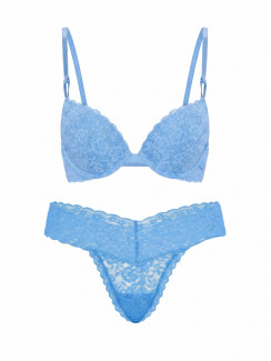 Комплект білизни Victoria's Secret Sexy Tee Sophia Lace Push-Up - колір Blue Jasper