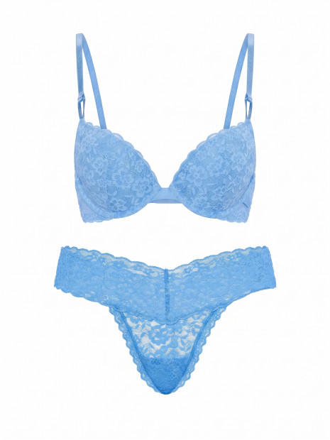Комплект білизни Victoria's Secret Sexy Tee Sophia Lace Push-Up - колір Blue Jasper