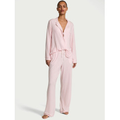 Модалова піжама Victoria's Secret SoSoft™ Modal Long Pajama Set - колір Pretty Blossom Iconic Stripe