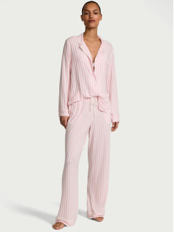 Модалова піжама Victoria's Secret SoSoft™ Modal Long Pajama Set - колір Pretty Blossom Iconic Stripe