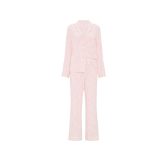 Модалова піжама Victoria's Secret SoSoft™ Modal Long Pajama Set - колір Coconut White/Pink Logos