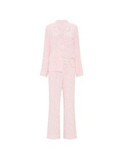 Модалова піжама Victoria's Secret SoSoft™ Modal Long Pajama Set - колір Coconut White/Pink Logos
