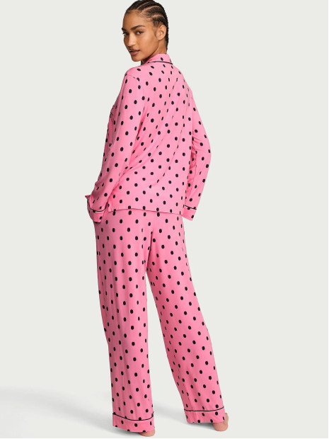 Модалова піжама Victoria's Secret SoSoft™ Modal Long Pajama Set - колір Sexy Little Pink Ikat Dots