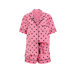 Сатинова піжама Victoria's Secret Signature Satin Short Pajama Set - колір Sexy Little Pink Ikat Dots