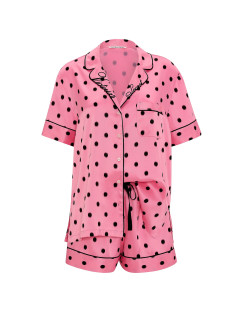 Сатинова піжама Victoria's Secret Signature Satin Short Pajama Set - колір Sexy Little Pink Ikat Dots