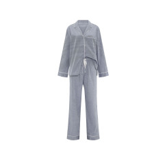 Котонова піжама Victoria's Secret Heritage Cotton Long Pajama Set - колір Monaco Blue