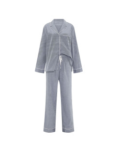 Котонова піжама Victoria's Secret Heritage Cotton Long Pajama Set - колір Monaco Blue